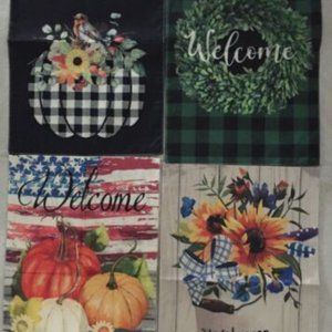 Garden Flags 4 Pack 2 Summer 2 Fall